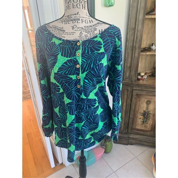 LILLY PULITZER 100% PIMA COTTON Under The Palms Porter Shirt - Picture 10 of 10